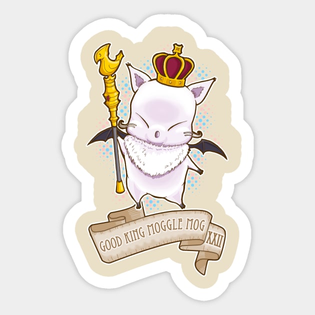 Good King Moggle Mog XXII Sticker by AlexRoivas